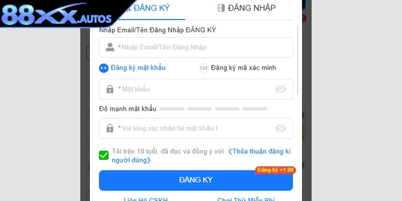 Để bắt đầu hành trình giải trí đổi thưởng thành viên cần đăng ký nick
